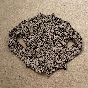 Brandy Melville Daniela Cheetah Turtleneck Top